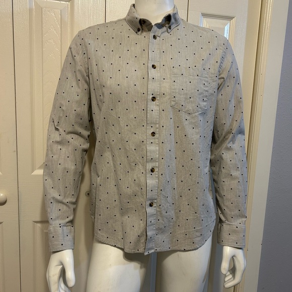 Old Navy Long Sleeve Button Up beige Large Cotton - Picture 3 of 7